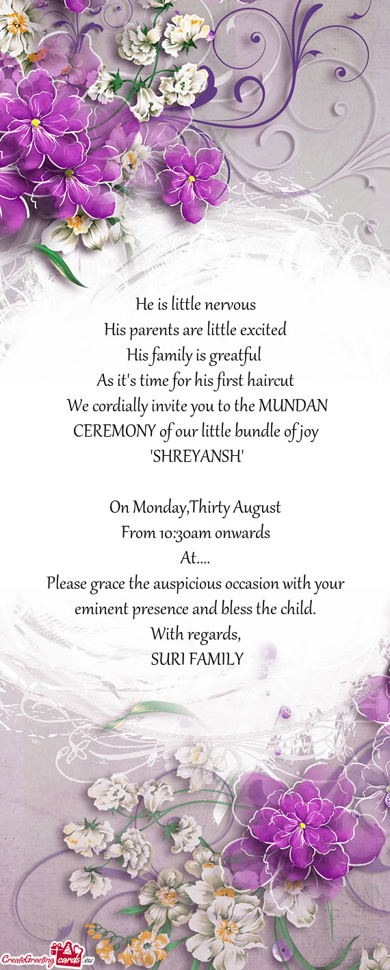 As it's time for his first haircut