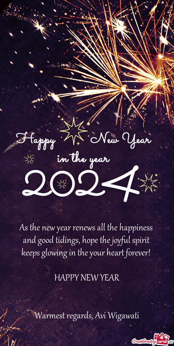 As the new year renews all the happiness and good tidings