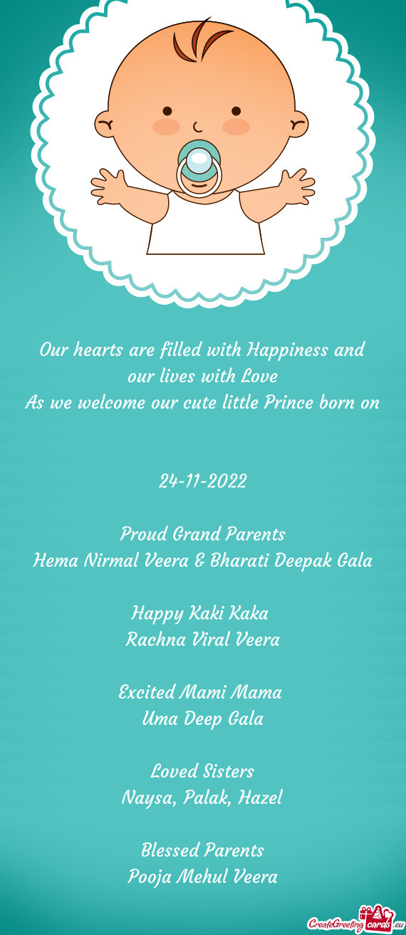 As we welcome our cute little Prince born on