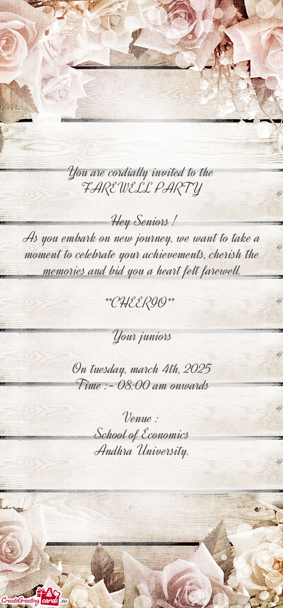 As you embark on new journey, we want to take a moment to celebrate your achievements, cherish the m