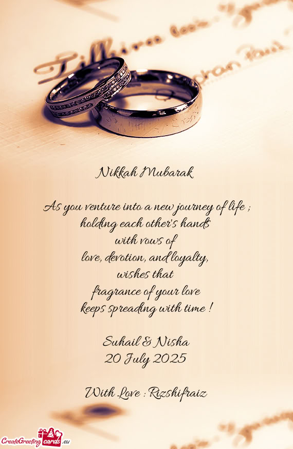 As you venture into a new journey of life ;