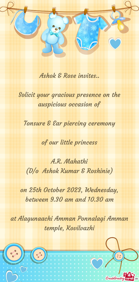 Ashok & Rose invites