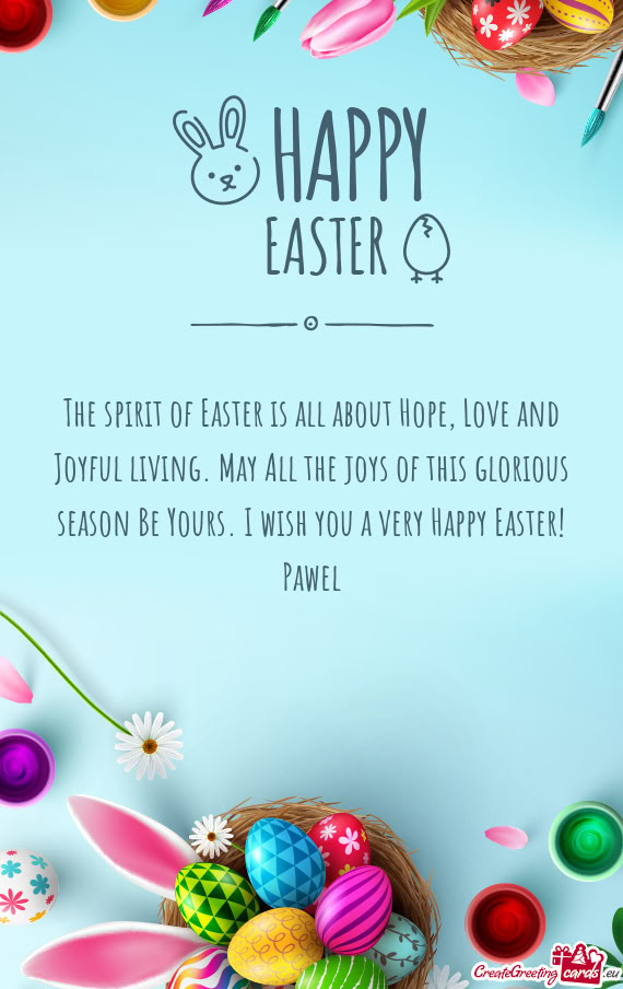 Ason Be Yours. I wish you a very Happy Easter