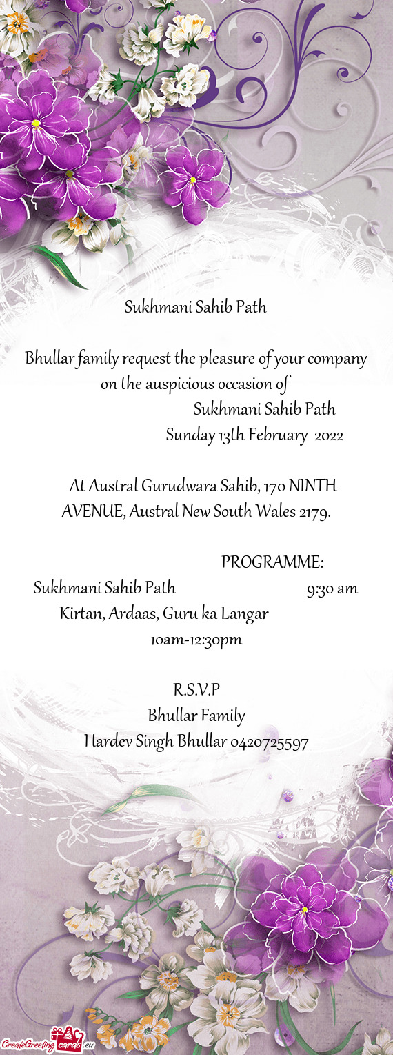 At Austral Gurudwara Sahib, 170 NINTH AVENUE, Austral New South Wales 2179