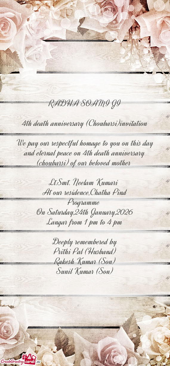 At our residence,Chatha Pind