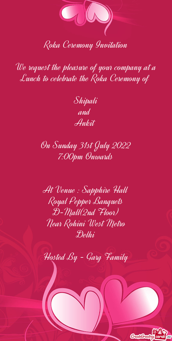 At Venue : Sapphire Hall