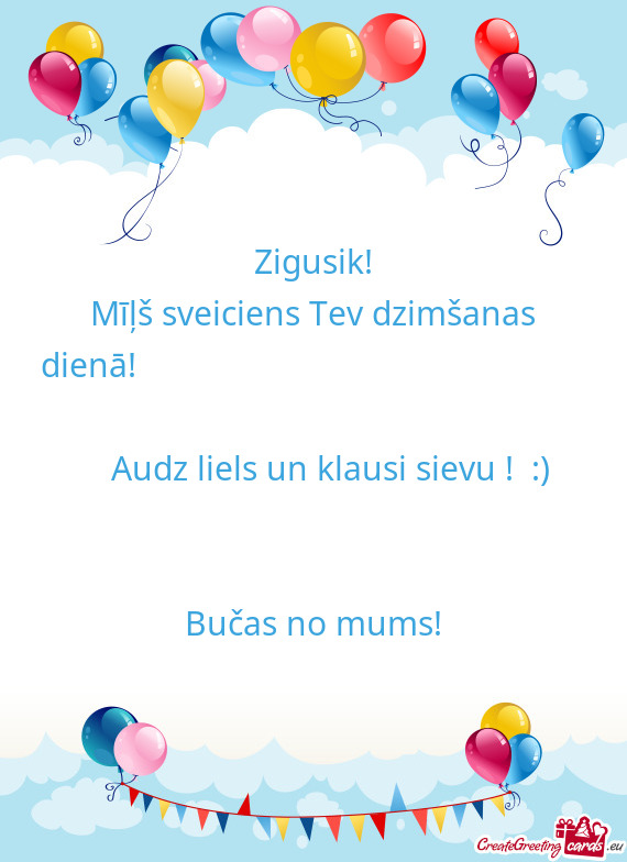 Audz liels un klausi sievu ! :)                Bučas