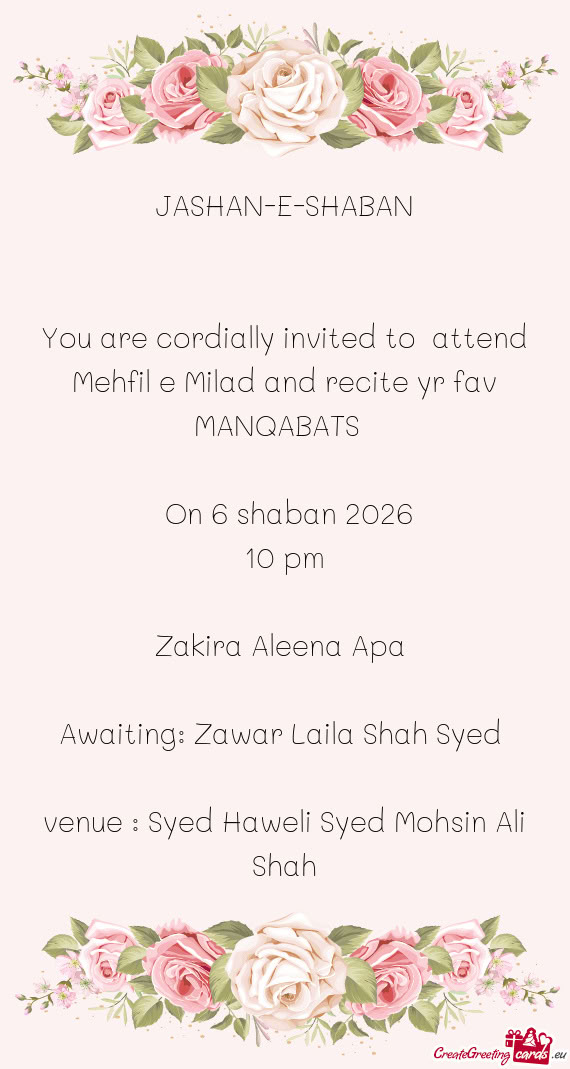 Awaiting: Zawar Laila Shah Syed