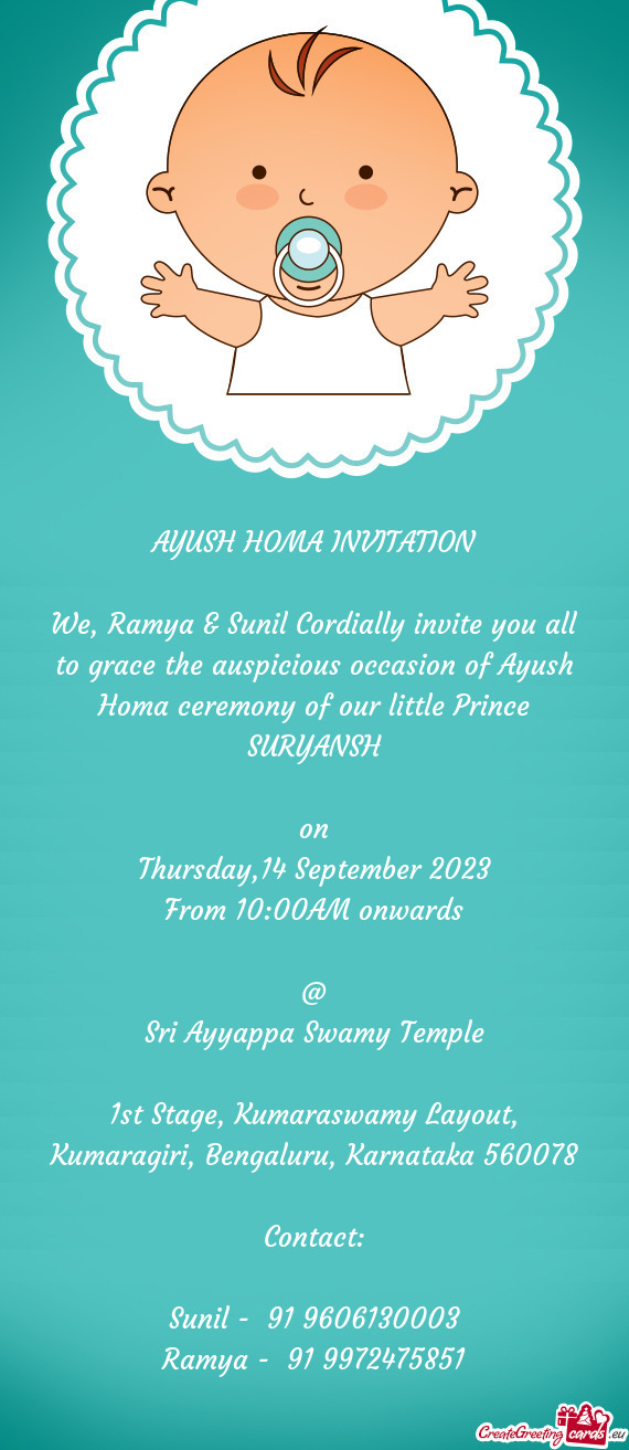 AYUSH HOMA INVITATION