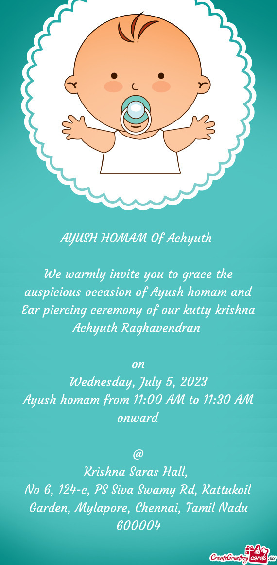 AYUSH HOMAM Of Achyuth