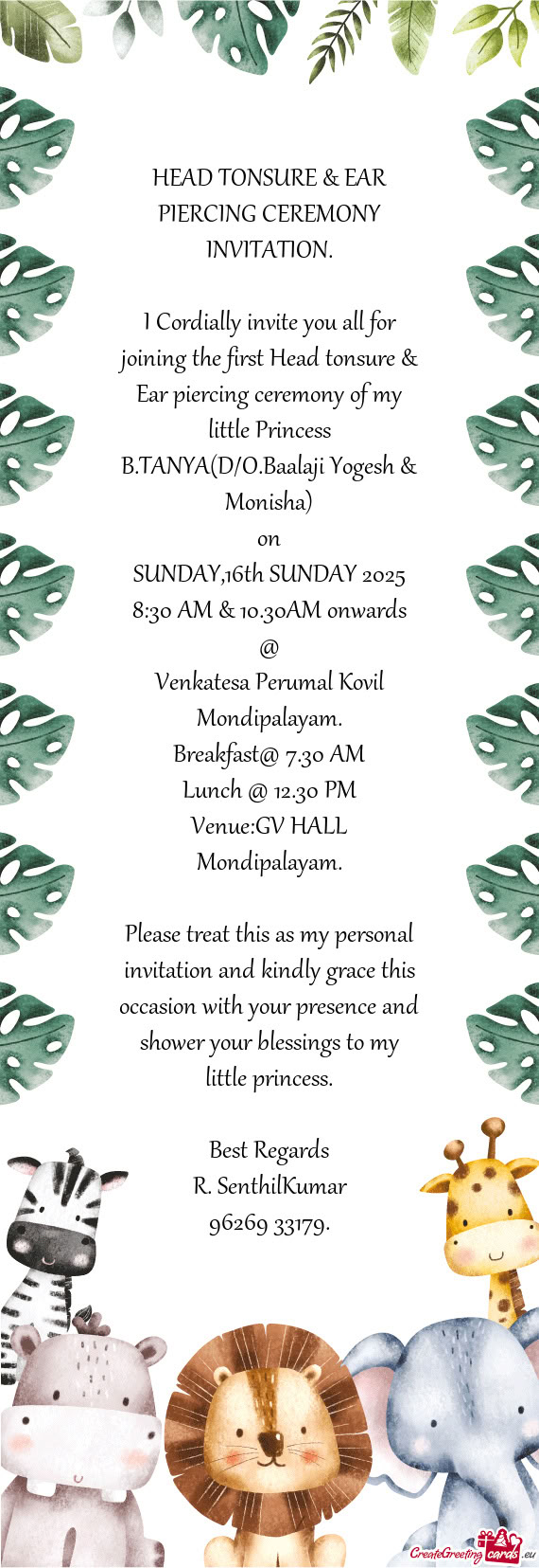 B.TANYA(D/O.Baalaji Yogesh & Monisha)