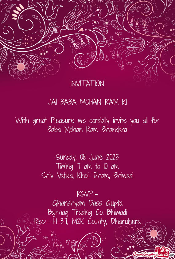 Baba Mohan Ram Bhandara