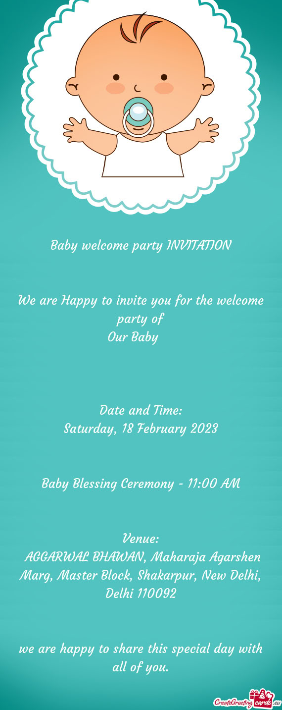 Baby Blessing Ceremony - 11:00 AM