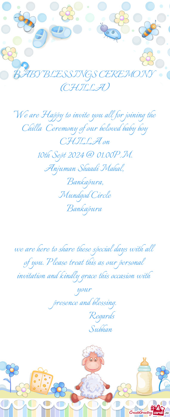 BABY BLESSINGS CEREMONY (CHILLA)