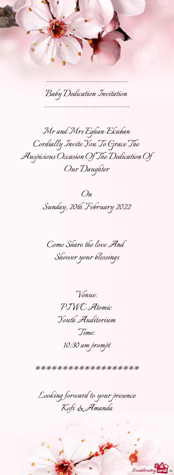 Baby Dedication Invitation