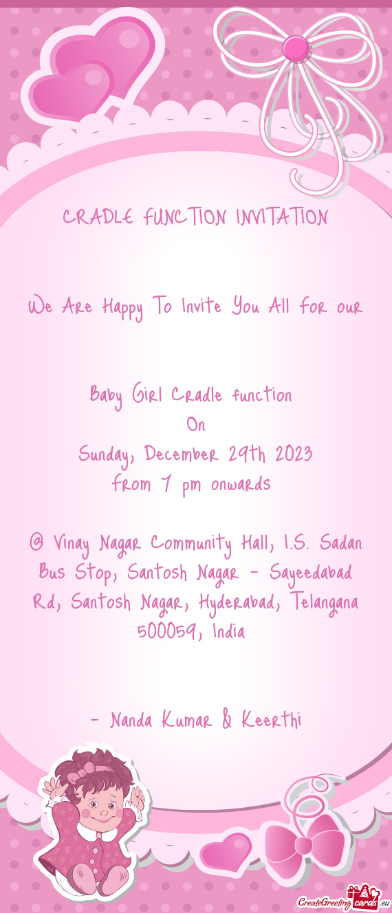 Baby Girl Cradle function