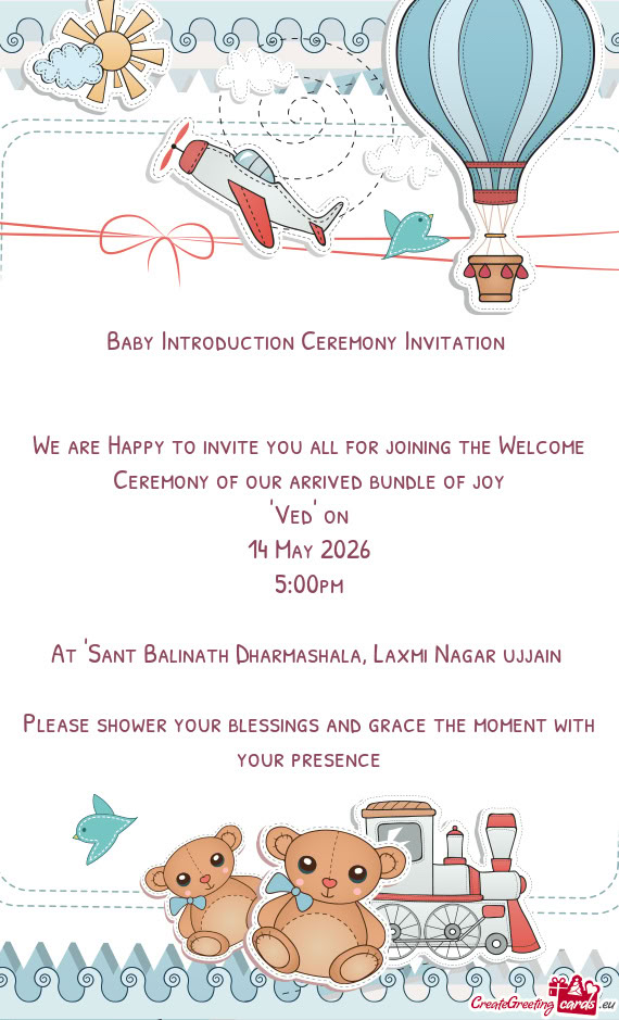 Baby Introduction Ceremony Invitation