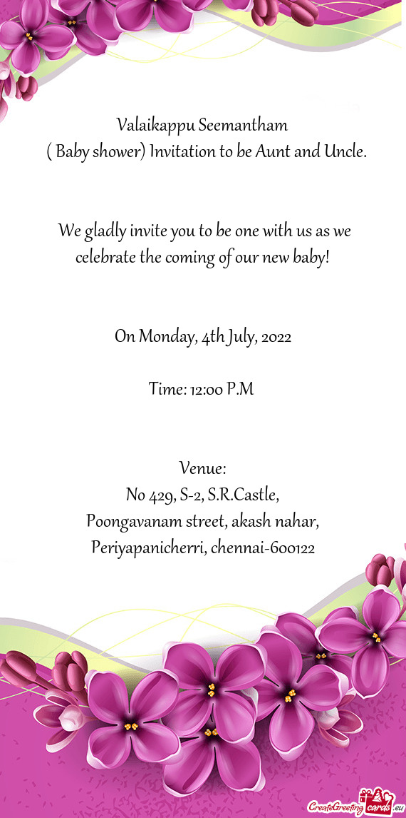 ( Baby shower) Invitation to be Aunt and Uncle