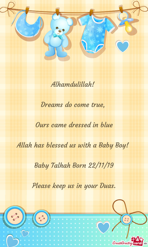 Baby Talhah Born 22/11/19