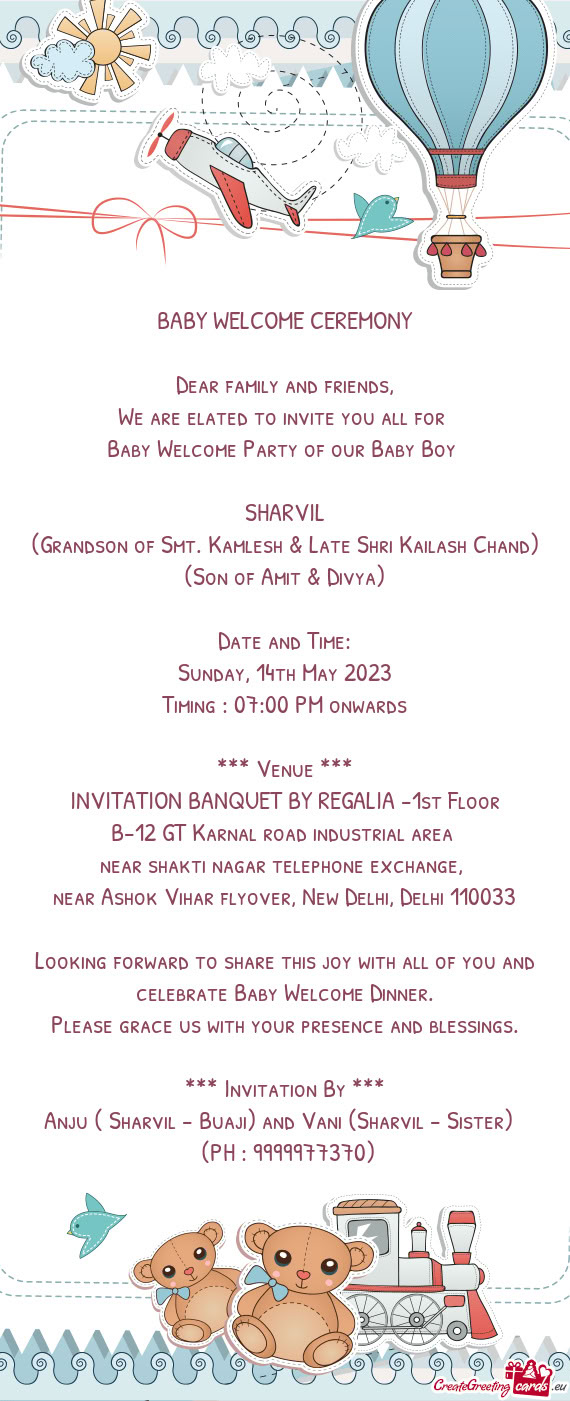 Baby Welcome Party of our Baby Boy