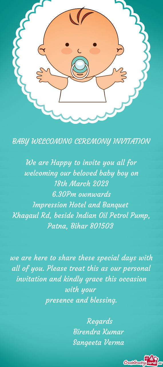 BABY WELCOMING CEREMONY INVITATION