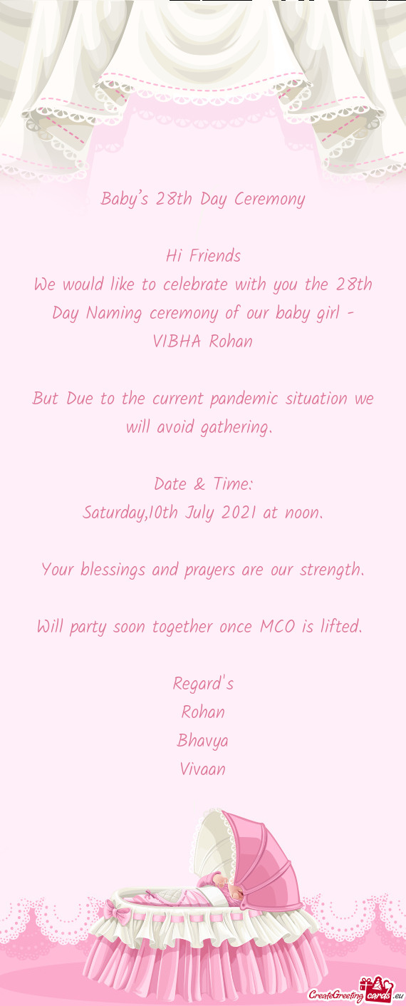 Baby’s 28th Day Ceremony