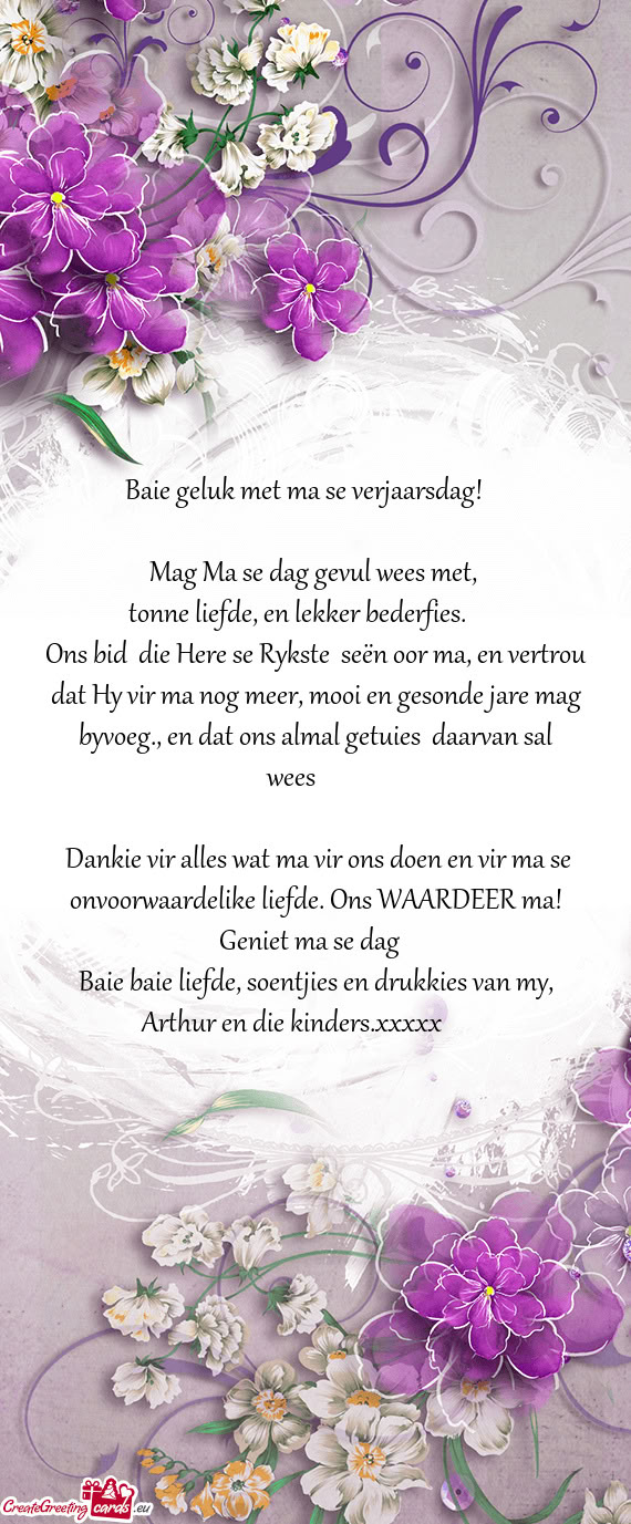 Baie geluk met ma se verjaarsdag!🎶🎊