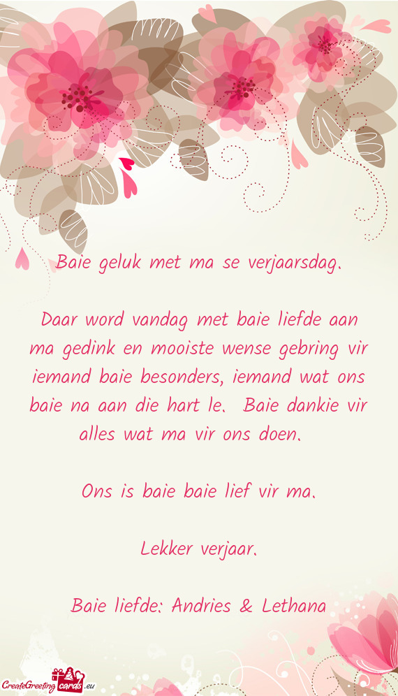 Baie liefde: Andries & Lethana