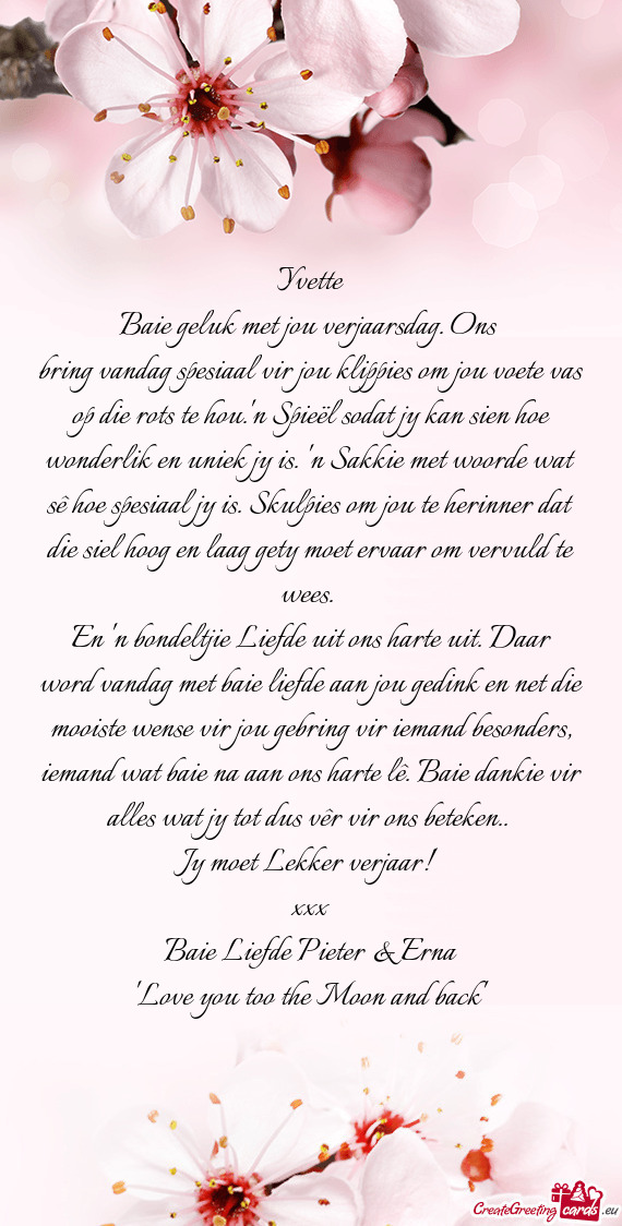 Baie Liefde Pieter & Erna