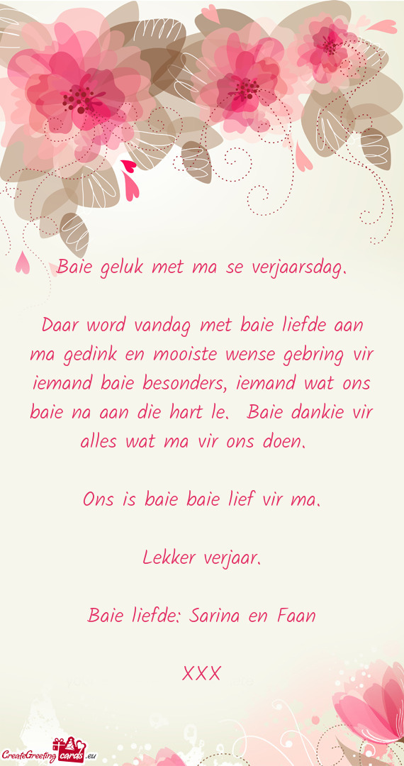 Baie liefde: Sarina en Faan