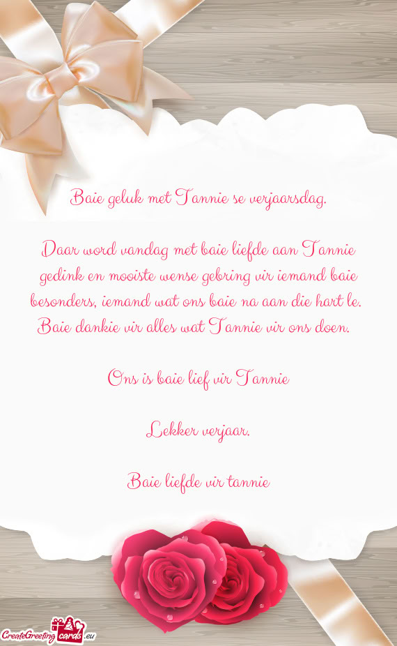 Baie liefde vir tannie