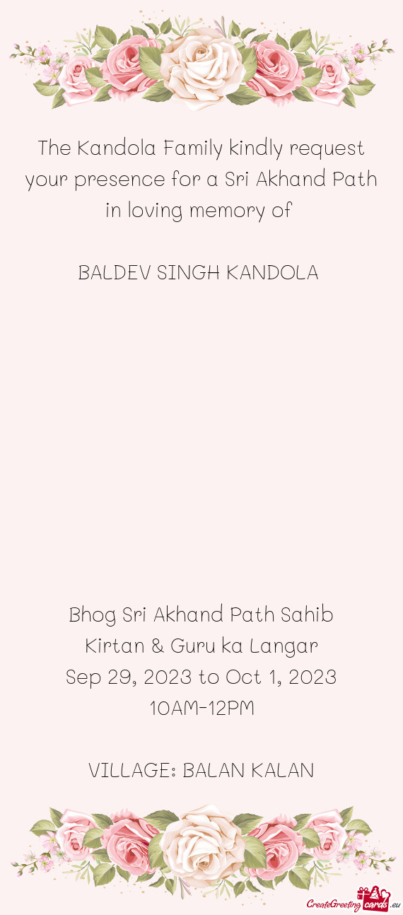 BALDEV SINGH KANDOLA