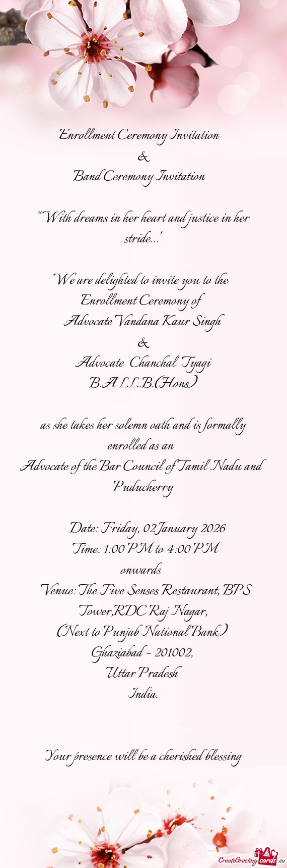 Band Ceremony Invitation 🌸🎓