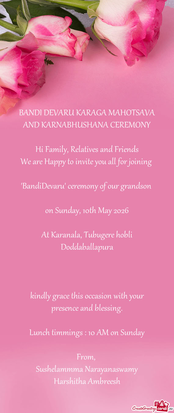 BANDI DEVARU KARAGA MAHOTSAVA AND KARNABHUSHANA CEREMONY