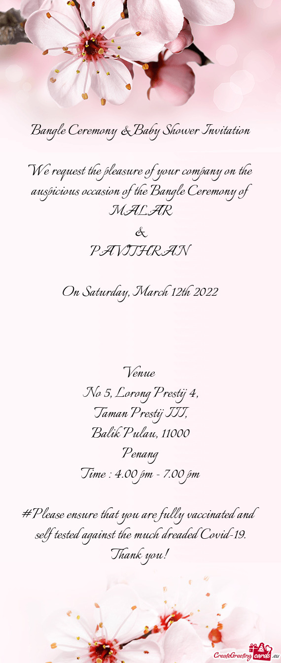 Bangle Ceremony & Baby Shower Invitation