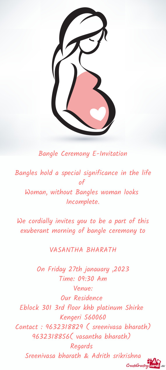 ❤️Bangle Ceremony E-Invitation❤️