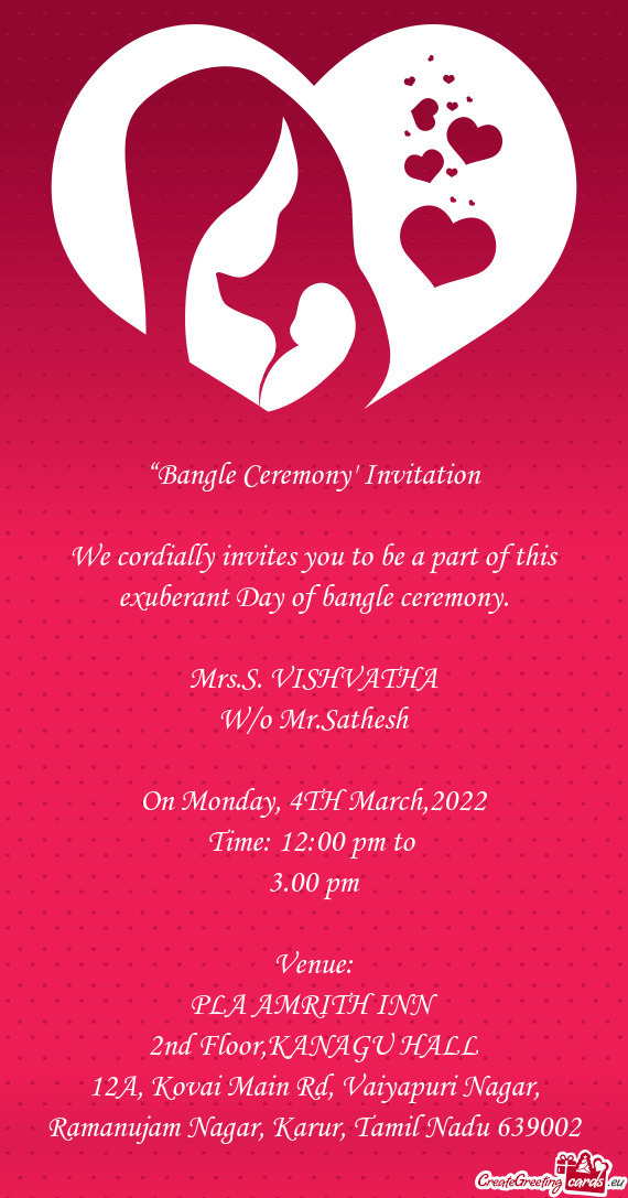 ??Bangle Ceremony” Invitation