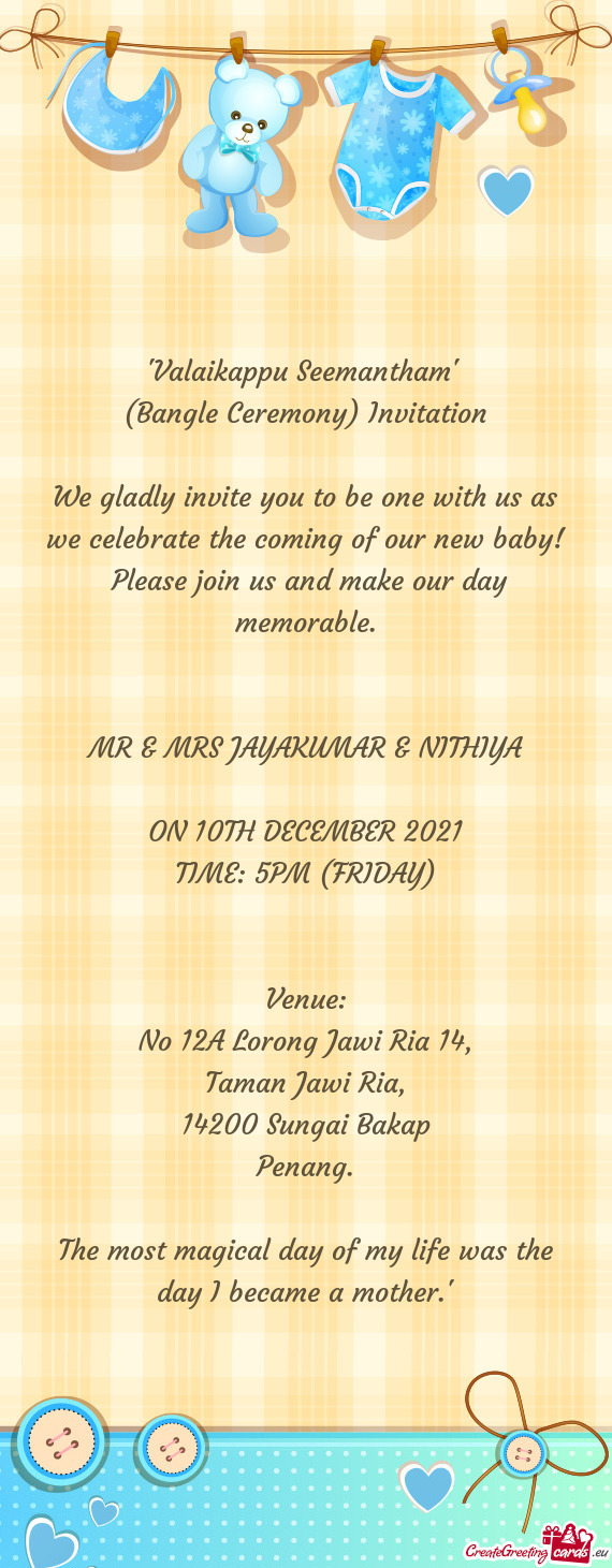 (Bangle Ceremony) Invitation