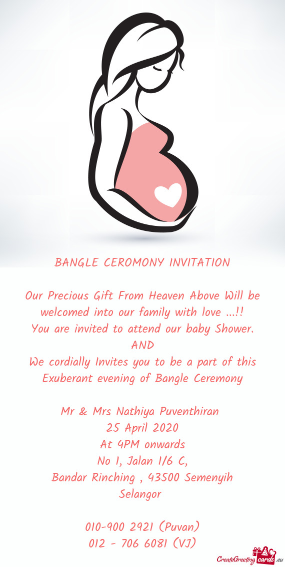 BANGLE CEROMONY INVITATION