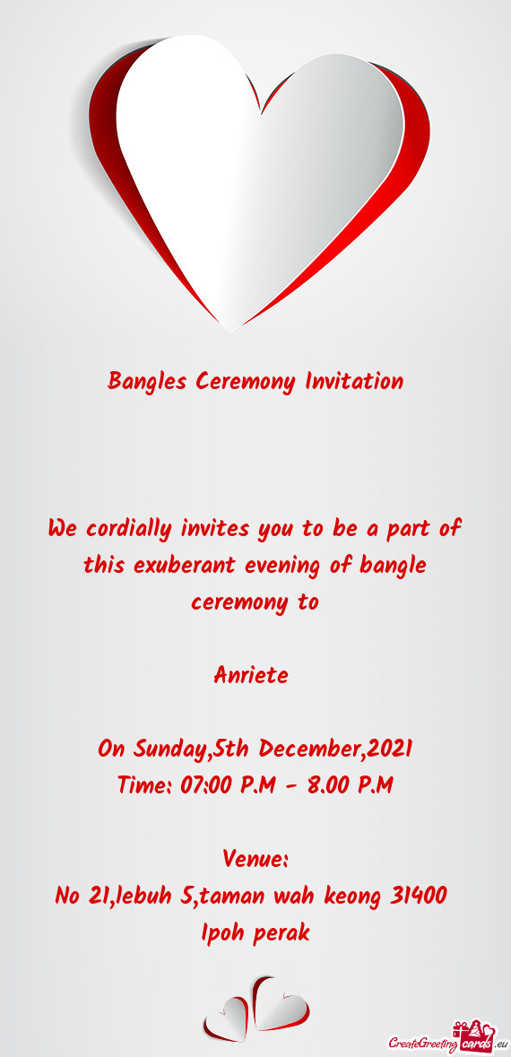 ??️Bangles Ceremony Invitation❤️