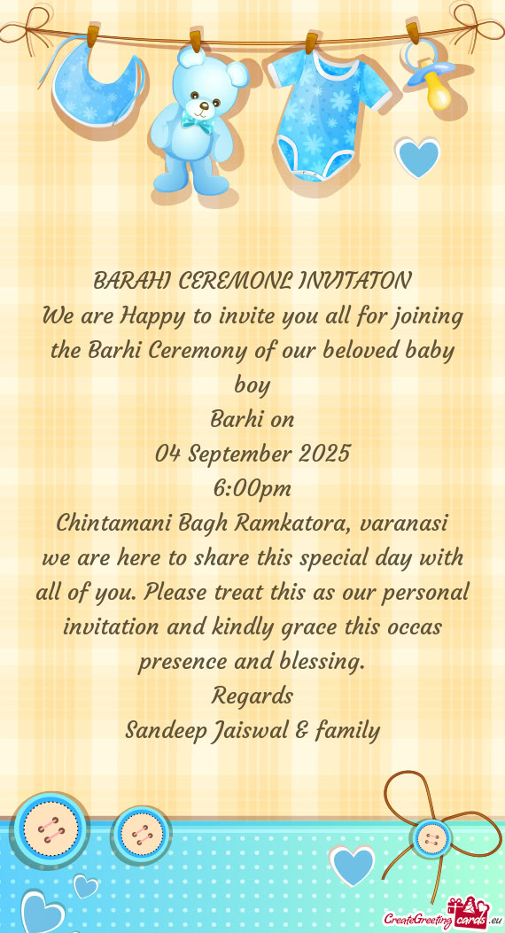 BARAHI CEREMONL INVITATON
