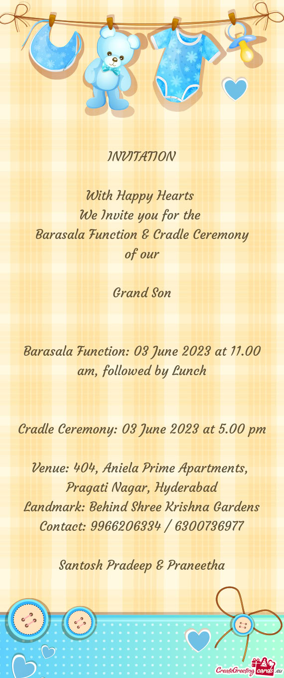 Barasala Function & Cradle Ceremony