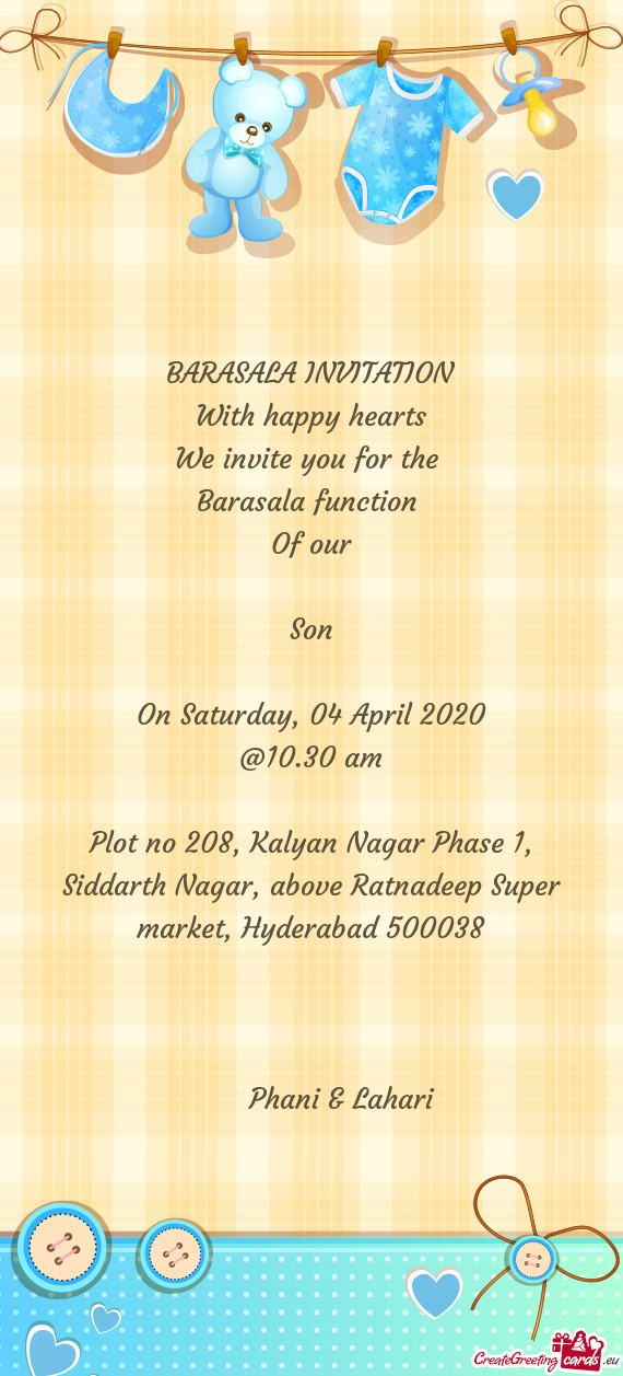 BARASALA INVITATION