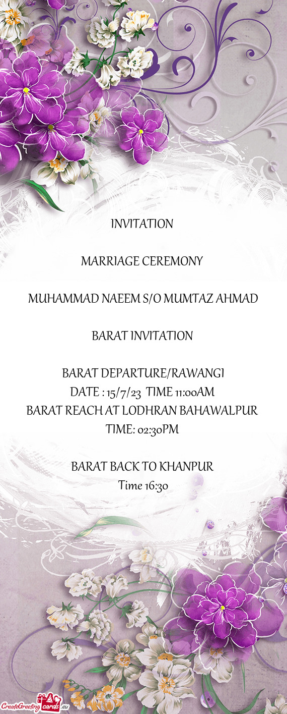 BARAT INVITATION