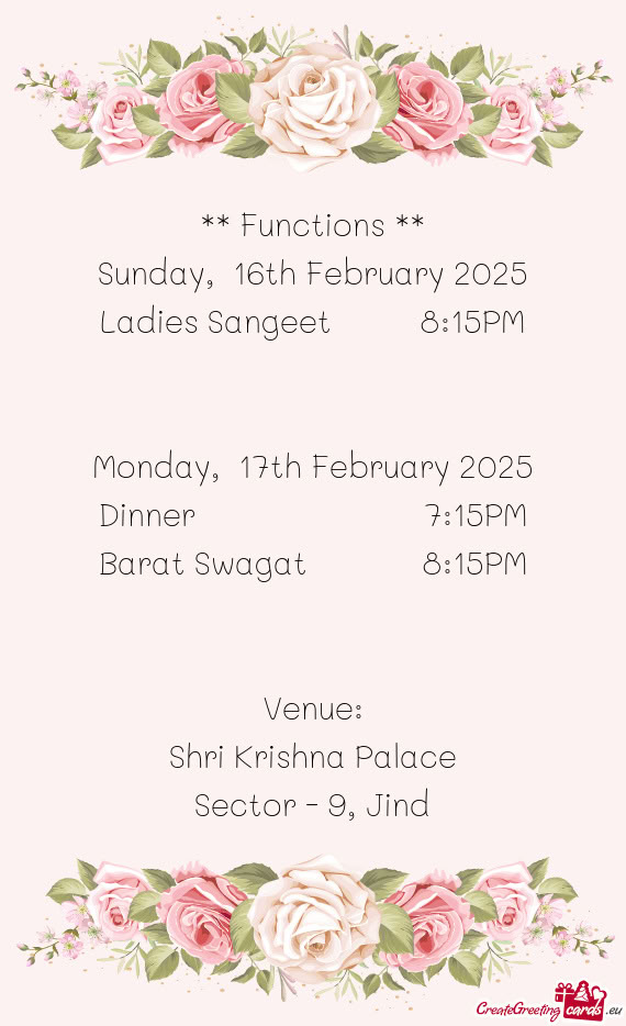 Barat Swagat    8:15PM