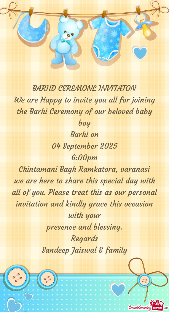 BARHD CEREMONL INVITATON