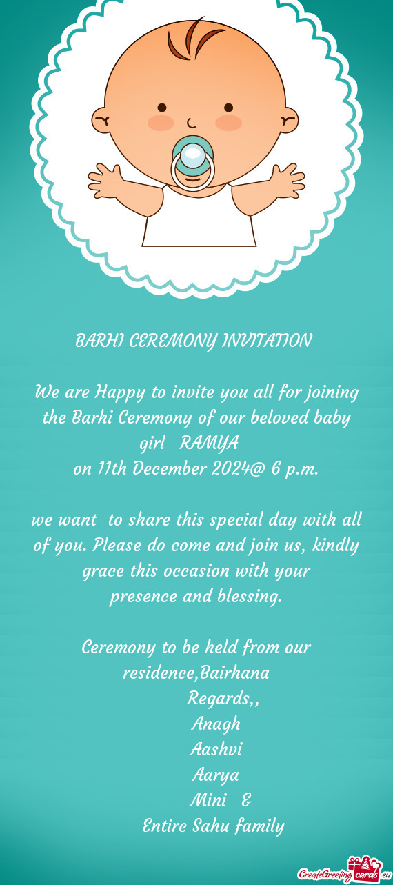 🪷BARHI CEREMONY INVITATION 🪷