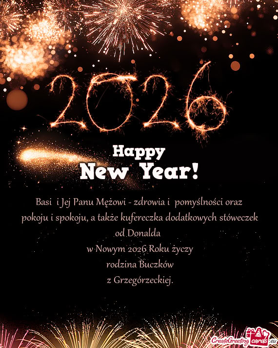 Basi i Jej Panu Mężowi - zdrowia i pomyślności oraz