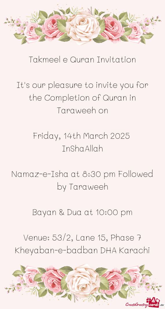 Bayan & Dua at 10:00 pm