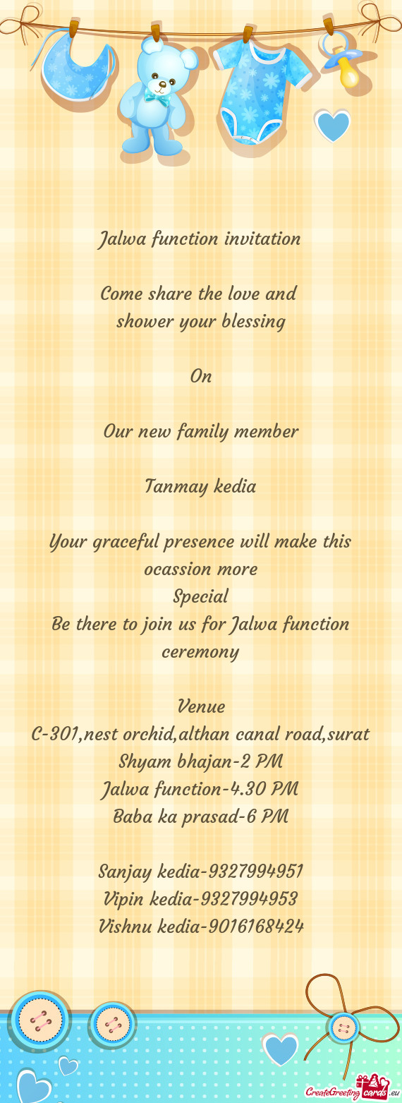 Be there to join us for Jalwa function ceremony